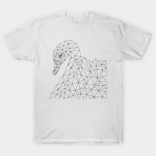 Geometric Black Swan Outline T-Shirt